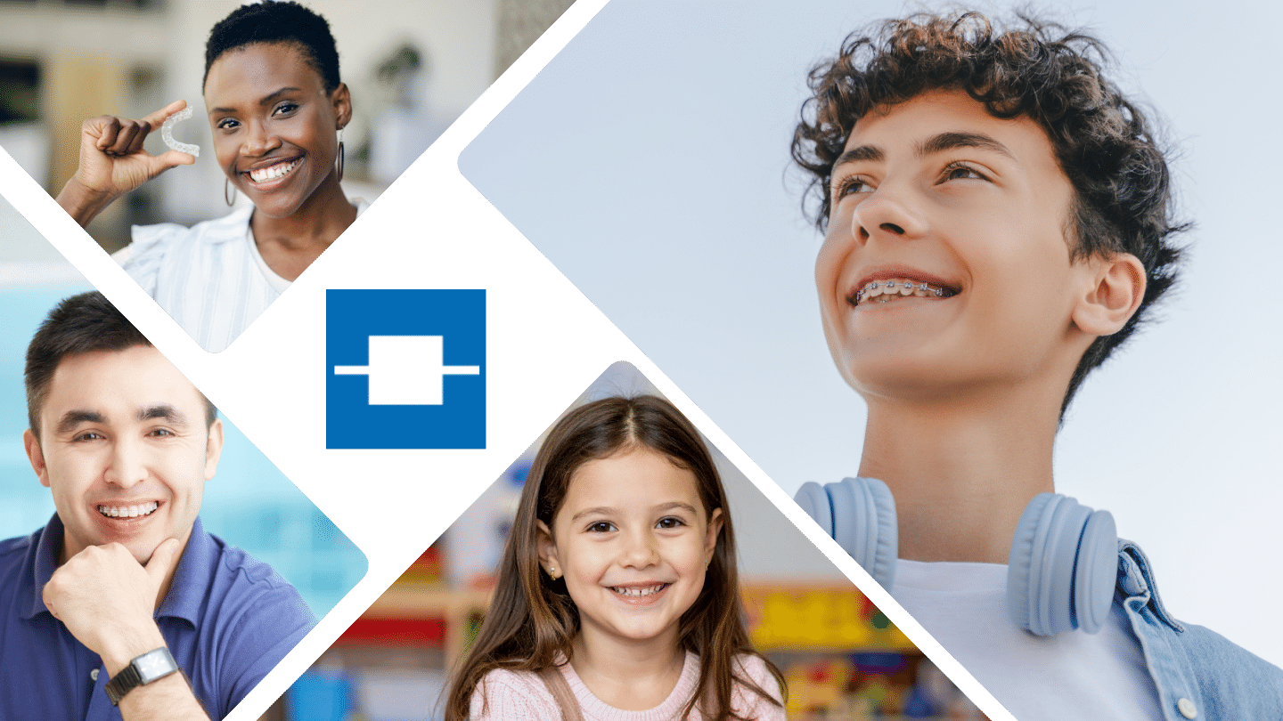 Collage of smiling orthodontic patients of different ages at Bernhardt & Smith Orthodontics, Bishop Drive Office and 50th Street Office in West Des Moi